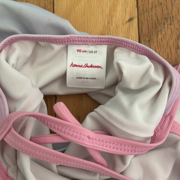 Hanna Andersson | Gradient Swimsuit | Blue/Lavender/Pink | Bow Detail | Size 3T - Picture 3 of 4